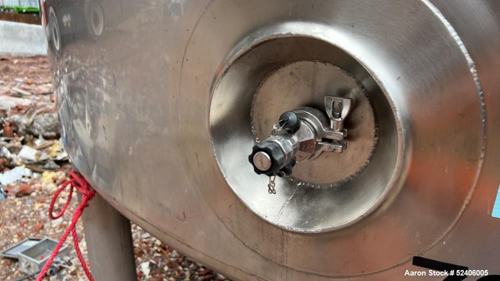 Used-Falco Stainless Steel Equipment Jacketed Pressure Tank, Approximate 4000 Ga