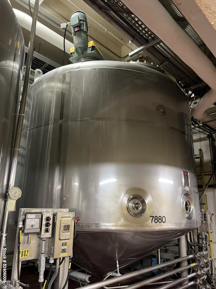 Used Falco Stainless Steel Equipment Jacketed Pressure Tank, Approximate 4000 Ga