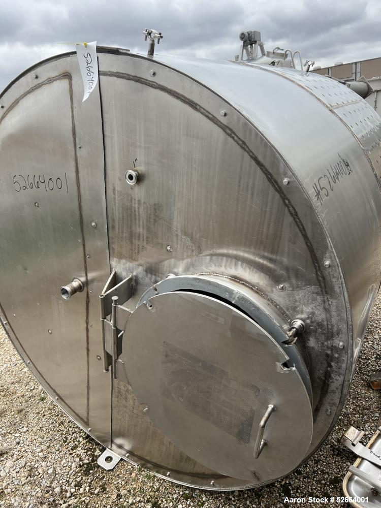 1500 Gallon Partially Jacketed Stainless Steel Tank