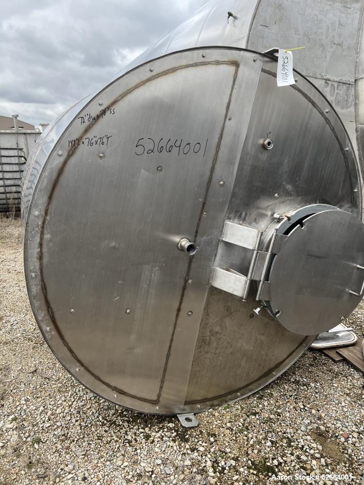 1500 Gallon Partially Jacketed Stainless Steel Tank