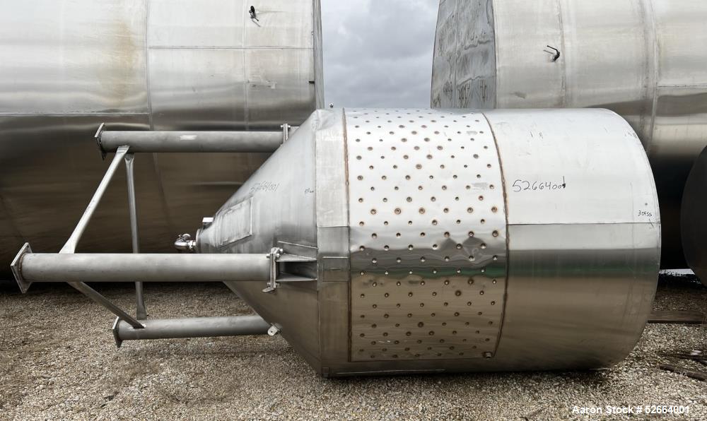 Used Bekadex-Spomasz 1,500-Gallon Stainless Steel Tank – Dimple Jacket, Vertical
