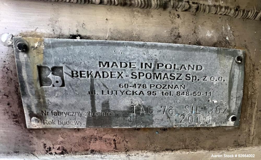 Industrial 1500 Gallon 304 Stainless Steel Tank By Bekadex-Spomasz Tank