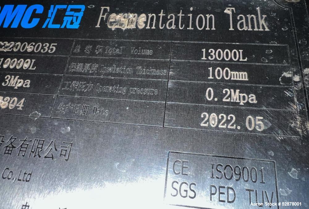 Unused - Shandong HG Machinery 10,000 Liter Fermentation Tank