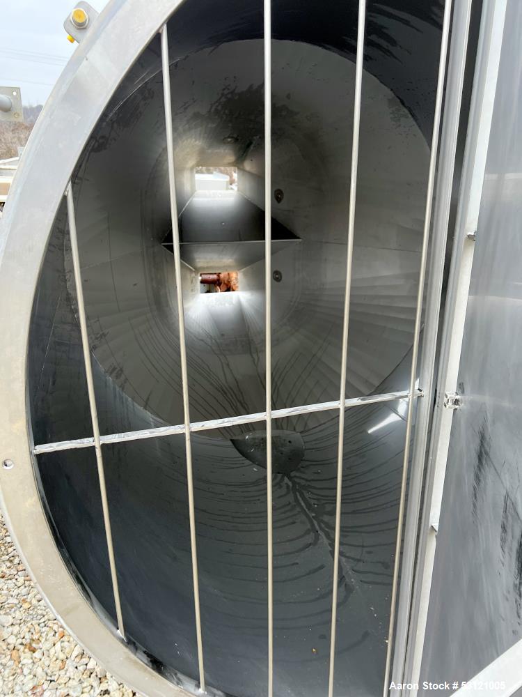 Used- Stainless Steel Tank, Approximate 1,300 Gallon, Stainless Steel, Vertical. Approximate 80" diameter x 60" straight sid...