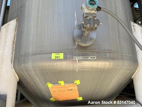 L&A Process Systems Inc. 2,000 Gallon 304 Stainless Steel Tank.