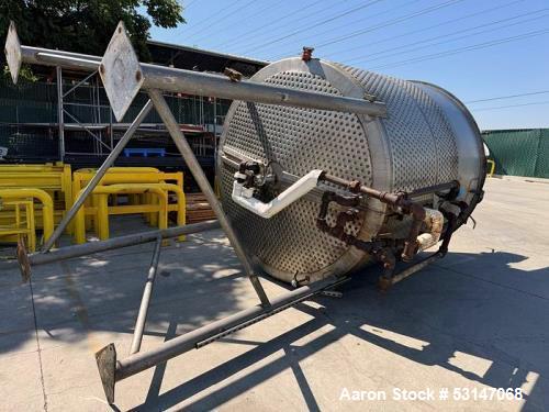 Used 3,000 Gallon 316 Stainless Steel Agitated Dimple Jacketed Mix Tank. Vessel measures 8' diameter X 8' straight side with slight cone bottom leading to 3" diameter discharge. Includes multiple zon...