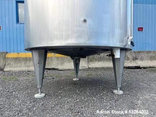 1720 Gallon Jacketed, 316 Stainless Steel Tank with 10HP Mixer.