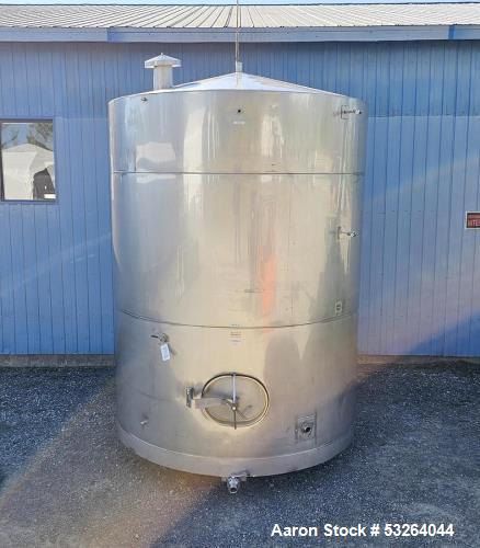Used 3,400 Gallon Stainless Steel Tank – Sanitary Process Vessel with CIP & Tri-Clamp Connections