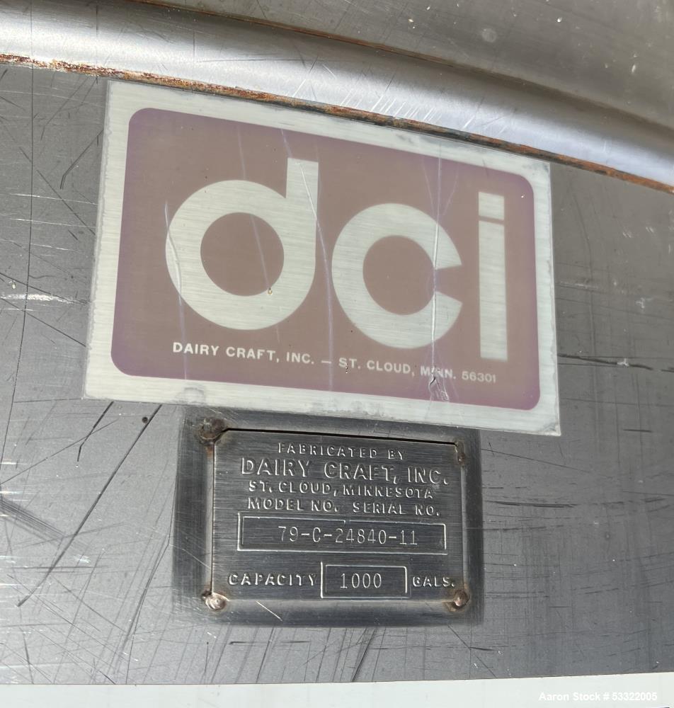 DCI Tank, 1,000 Gallon Capacity, Stainless Steel