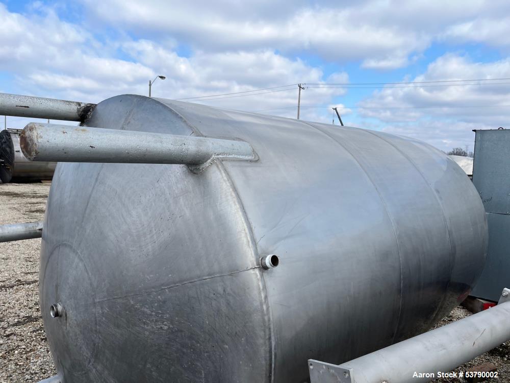 Used 3,400 Gallon Vertical Stainless Steel Tank – 304 SS, 88" Diameter, 6-Leg Base