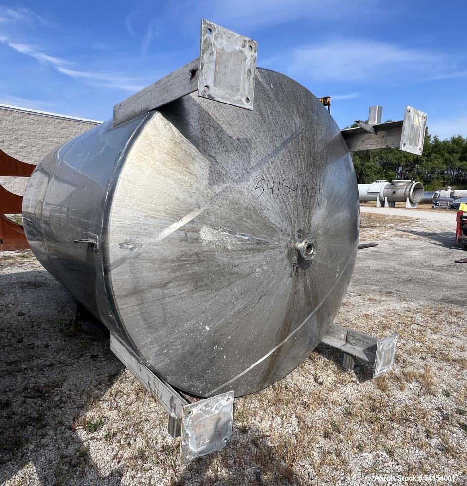 Used – 3,800 Gallon Stainless Steel Vertical Storage Tank – 316 SS, Flat Top, Di