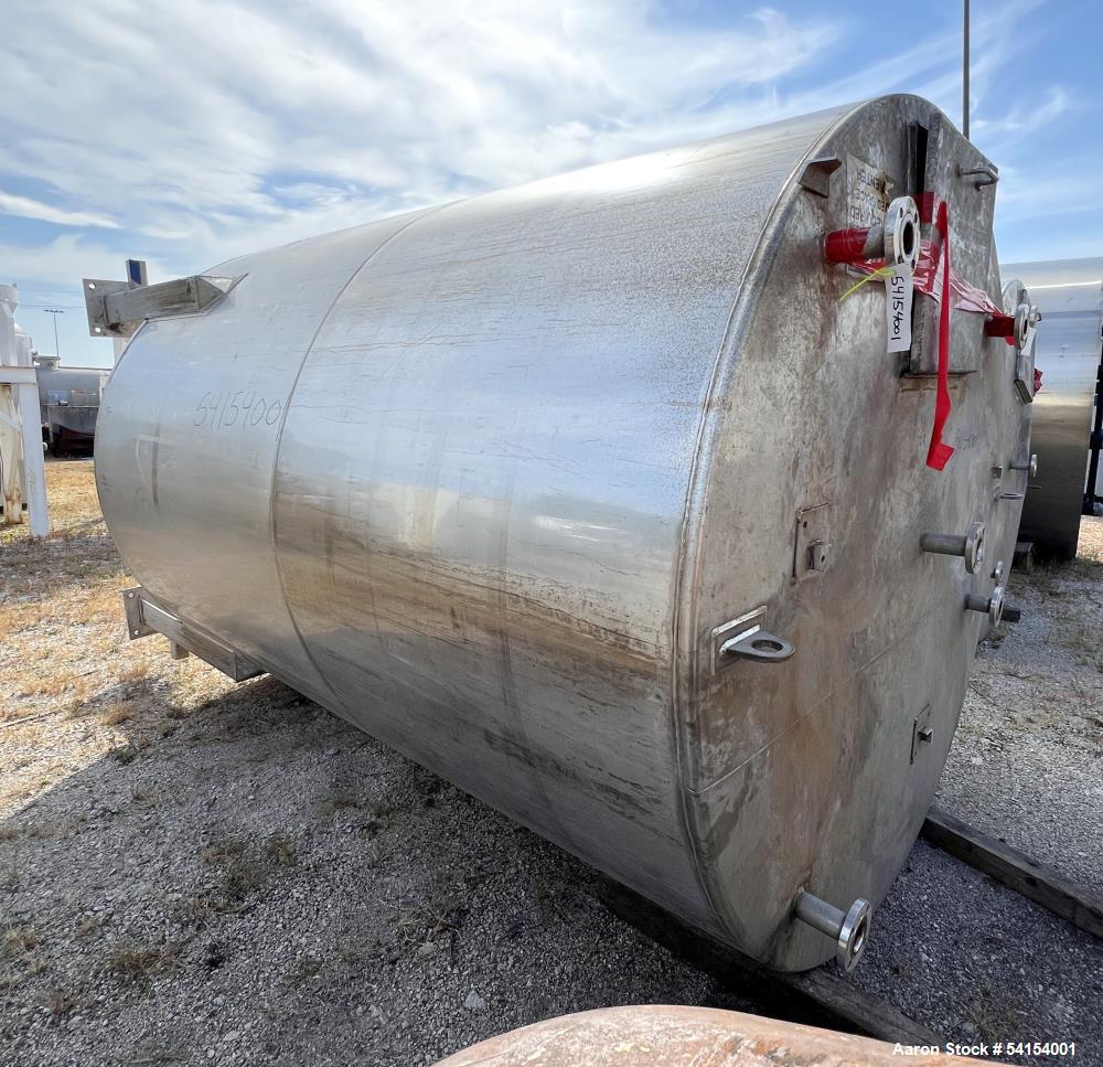 Used – 3,800 Gallon Stainless Steel Vertical Storage Tank – 316 SS, Flat Top, Di
