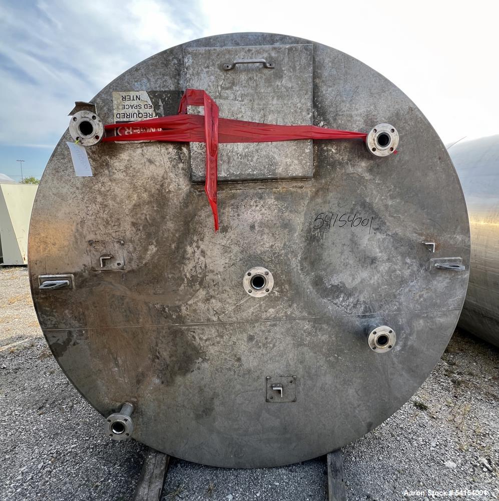 Used – 3,800 Gallon Stainless Steel Vertical Storage Tank – 316 SS, Flat Top, Di