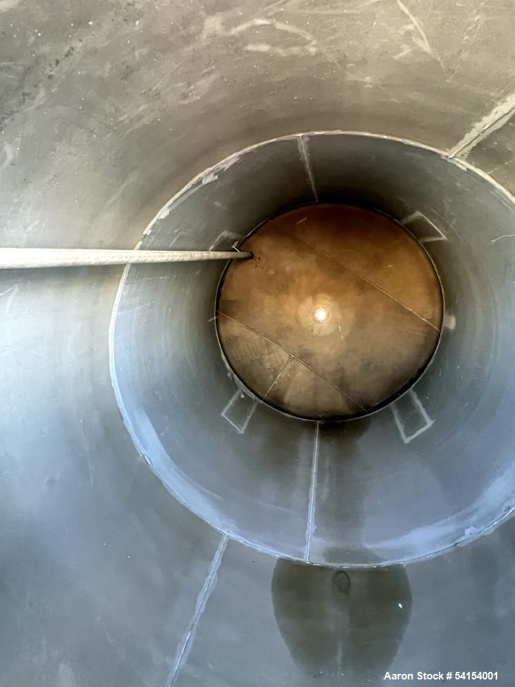 Used – 3,800 Gallon Stainless Steel Vertical Storage Tank – 316 SS, Flat Top, Di