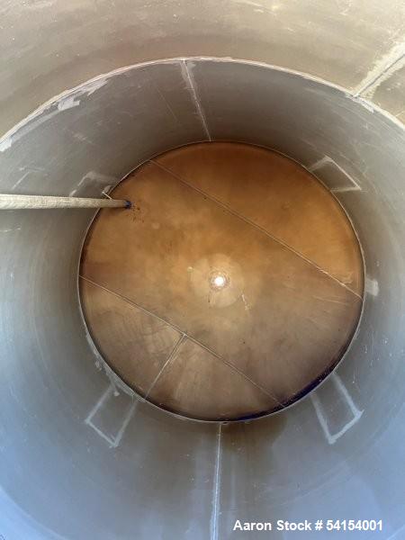 Used – 3,800 Gallon Stainless Steel Vertical Storage Tank – 316 SS, Flat Top, Di