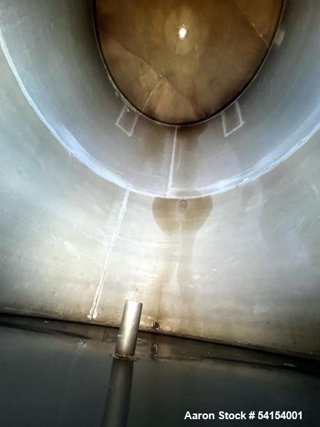 Used – 3,800 Gallon Stainless Steel Vertical Storage Tank – 316 SS, Flat Top, Di