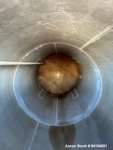 Used – 3,800 Gallon Stainless Steel Vertical Storage Tank – 316 SS, Flat Top, Di