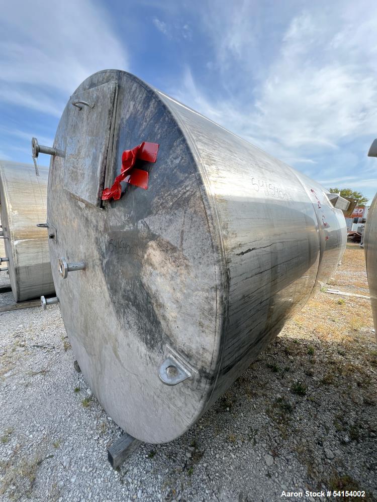 Pre-Owned 3,800 Gallon 316 Stainless Steel Vertical Storage Tank – Flat Top & Di
