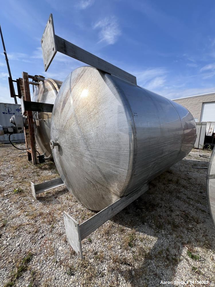 Pre-Owned 3,800 Gallon 316 Stainless Steel Vertical Storage Tank – Flat Top & Di