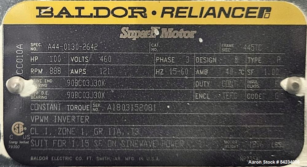 Used 1,000 Gallon 316 Stainless Steel Tank with Morehouse Cowles Agitator