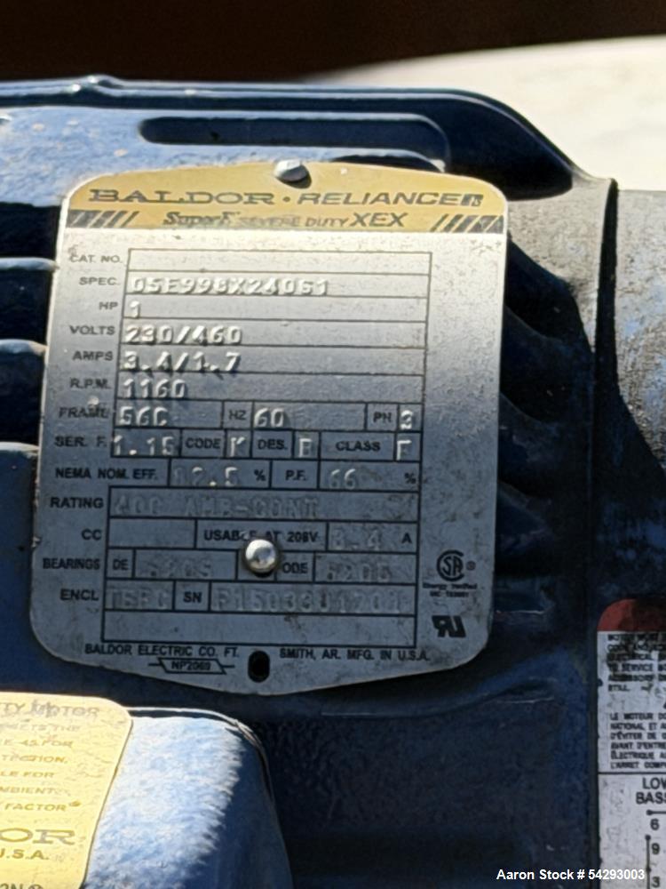 Used 1,250 Gallon 304 Stainless Steel Vertical Mix Tank – Dual Turbine Agitator, Baffled