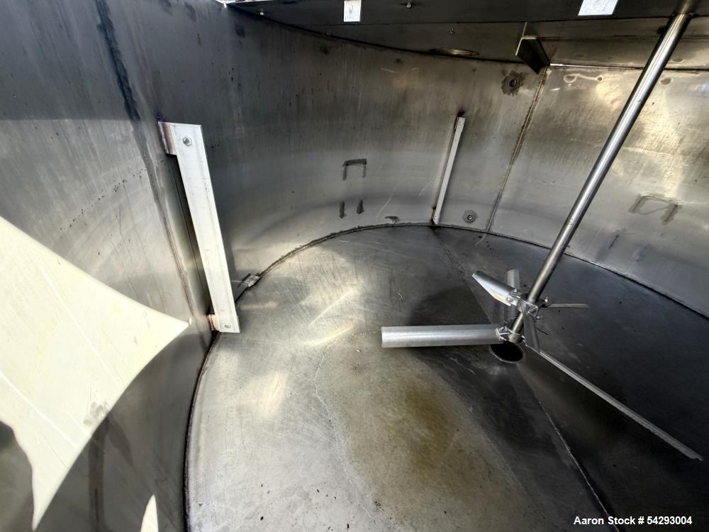 1,250 Gallon 304 Stainless Steel Agitated Mix Tank – Dual Turbine, Baffled, Vertical