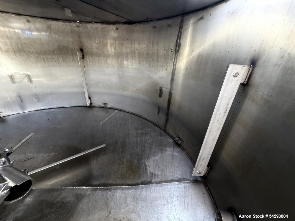 1,250 Gallon 304 Stainless Steel Agitated Mix Tank – Dual Turbine, Baffled, Vertical