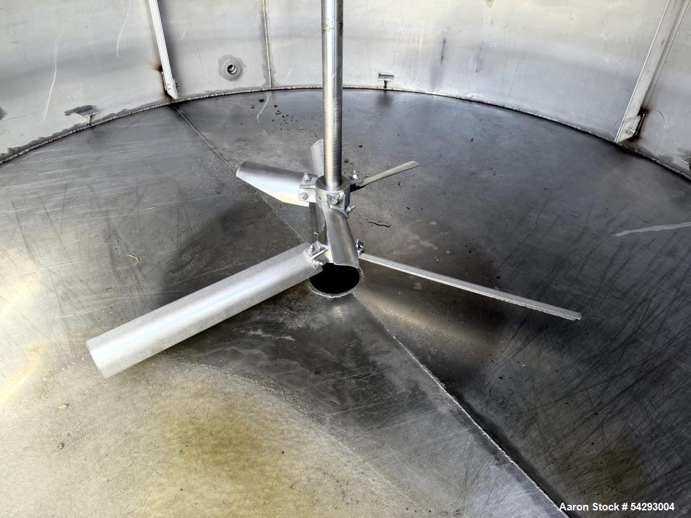 1,250 Gallon 304 Stainless Steel Agitated Mix Tank – Dual Turbine, Baffled, Vertical