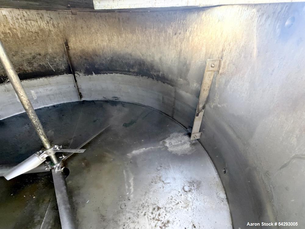 304 Stainless Steel 1,250 Gallon Batch Tank with Dual Turbine Agitator & Internal Baffles