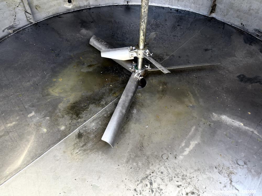 304 Stainless Steel 1,250 Gallon Batch Tank with Dual Turbine Agitator & Internal Baffles