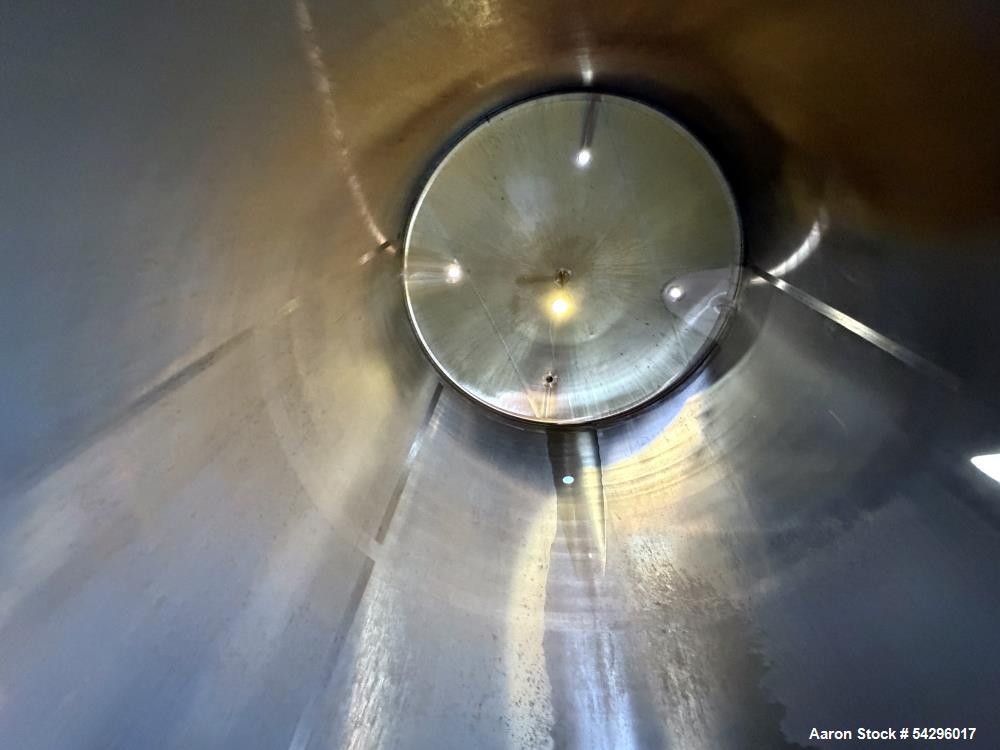 Used 3,200 Gallon Stainless Steel Tank – Vertical Dished Vessel with Multiple Po