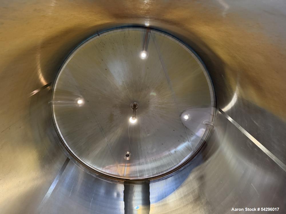 Used 3,200 Gallon Stainless Steel Tank – Vertical Dished Vessel with Multiple Po