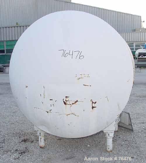 USED: Tank, 1000 gallon, stainless steel, horizontal. Approx 66"diameter x 60" straight side. Dished ends. Insulated with carbonsteel sheathing. Openings: side 18" manway with cover; 4" end bottomout...