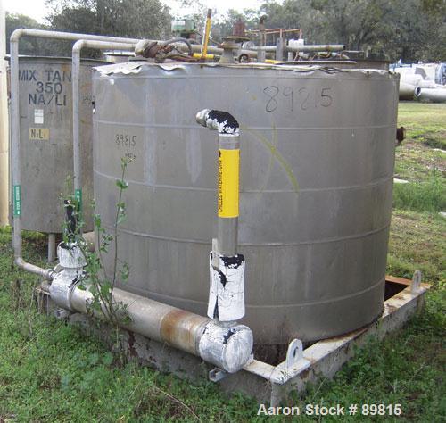 USED: Approximate 1000 gallon stainless steel tank. Approximately 6' diameter x 5' straight side. Flat top and bottom, insulated..
