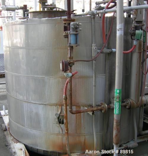 USED: Approximate 1000 gallon stainless steel tank. Approximately 6' diameter x 5' straight side. Flat top and bottom, insulated..