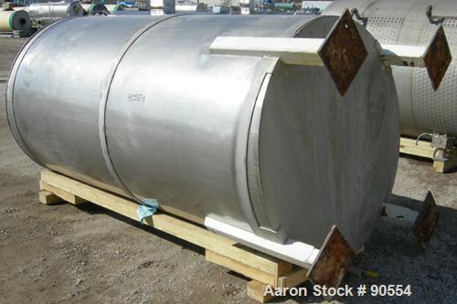 USED:  Approx. 1400 gallon tank, 316 stainless steel, vertical.  60" diameter x 114" straight side.  Flat top with hinged cover, slope bottom.  Top entering agitator, 1 1/2" diameter shaft with (2) a...