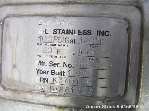 Used Stainless Steel A-L Stainless Pressure Carbon Filter Tank