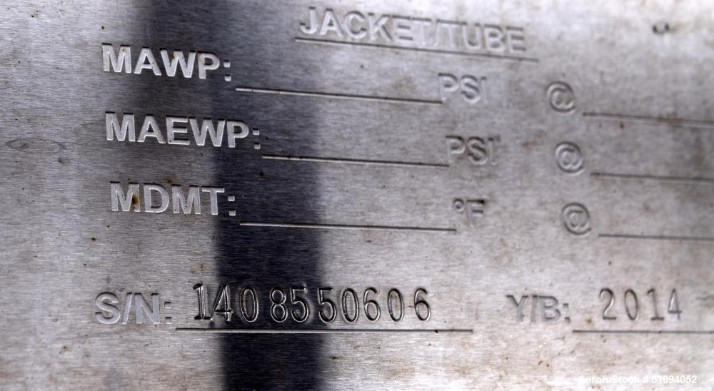 Used A&B Process Tank, Approximate 1,200 Gallon, 316L Stainless Steel, Vertical. Approximate 60" diameter x 96" straight side, dished top, coned bottom. Internal rated 5 psi at -20 to 200 degrees F. ...