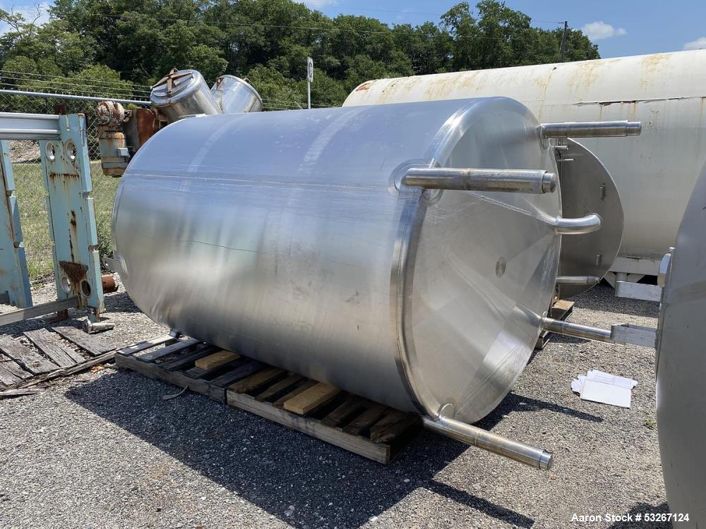 Used A&B Process 1,100 Gallon Sanitary Stainless Steel Vertical Tank | 61" Dia x 92" SS | Slope Bottom | Built 2011