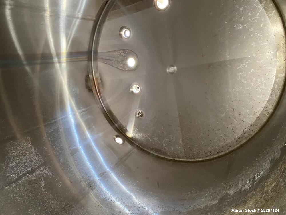 Used A&B Process 1,100 Gallon Sanitary Stainless Steel Vertical Tank | 61" Dia x 92" SS | Slope Bottom | Built 2011