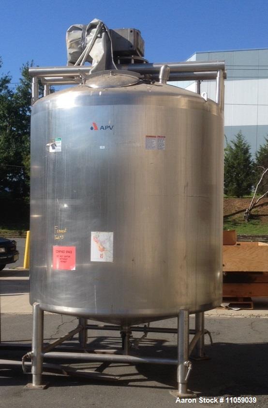 Used- 2000 Gallon APV Sanitary Construction Sweep Agitated Mix Tanks