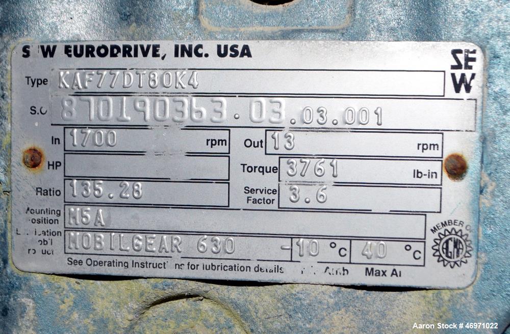 Used APV Crepaco Tank, 1500 Gallon, 304 Stainless Steel, Vertical. Approximate 84" Diameter x 56" straight side, dished top, 35 degree coned bottom. Internal rated 15 psi at 200 degrees F. Top enteri...