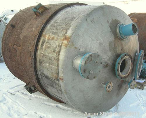 Used Acme Tank, 1500 Gallon, 304 Stainless Steel, Vertical. 72" diameter x 84" straight side. Dish top and bottom. Carbon steel jacket on partial sidewall and bottom head, no rating. Top entering Lig...