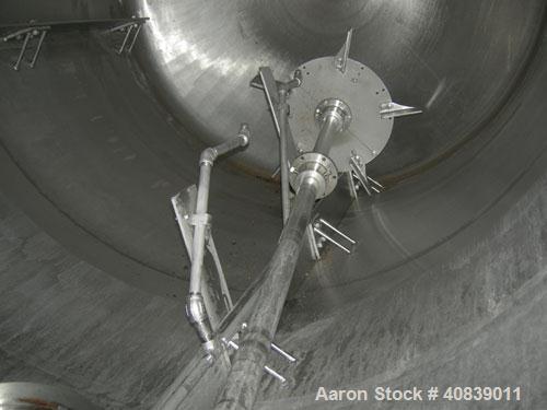 Used Acme Tank, 1500 Gallon, 304 Stainless Steel, Vertical. 72" diameter x 84" straight side. Dish top and bottom. Carbon steel jacket on partial sidewall and bottom head, no rating. Top entering Lig...