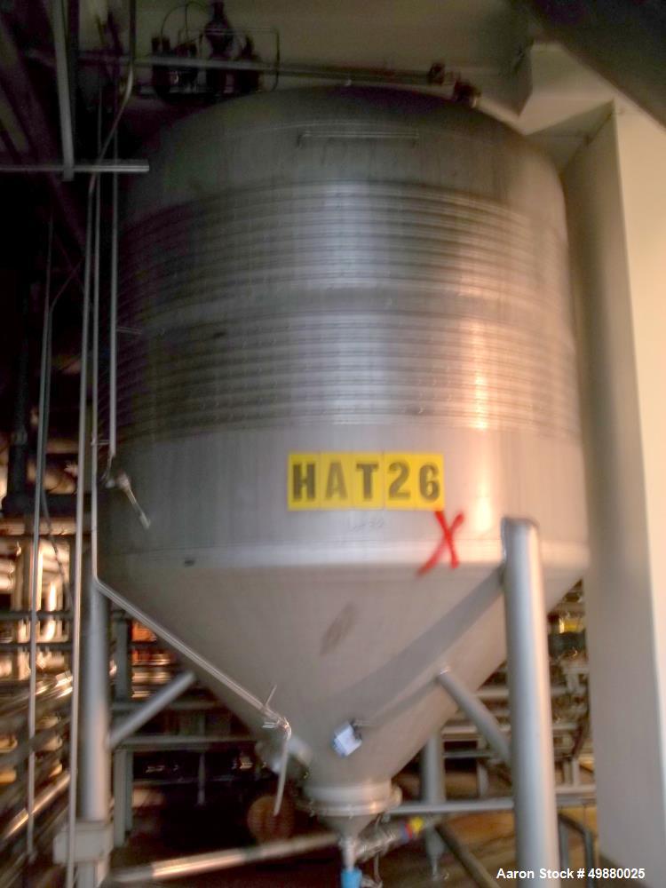 Used Alfa Laval tanks, type ZKH Capacity 13700 liter (3624 gallon), 316 stainless steel. Rated for 3 bar (45 PSI) at 20 deg C. (76 deg F). On 3 legs. Serial # 491.