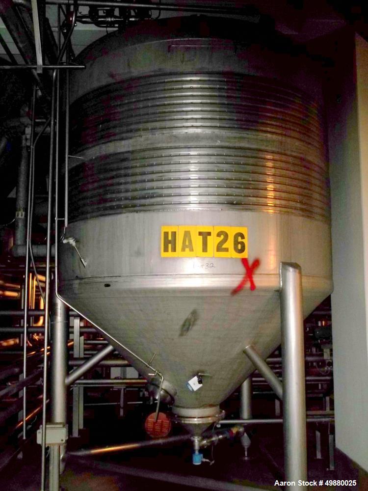 Used Alfa Laval tanks, type ZKH Capacity 13700 liter (3624 gallon), 316 stainless steel. Rated for 3 bar (45 PSI) at 20 deg C. (76 deg F). On 3 legs. Serial # 491.