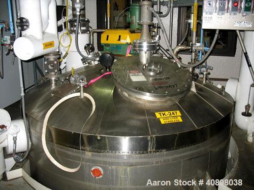 Used Alloy Fab Reactor, 2000 Gallon, 316L Stainless Steel Construction. 7' diameter x 6' straight side, dish top and bottom, rated 50 psi and full vacuum at 400 F internal, 304L stainless steel 1/2 p...