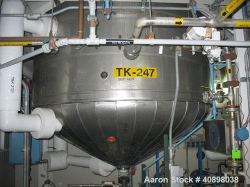 Used Alloy Fab Reactor, 2000 Gallon, 316L Stainless Steel Construction. 7' diameter x 6' straight side, dish top and bottom, rated 50 psi and full vacuum at 400 F internal, 304L stainless steel 1/2 p...
