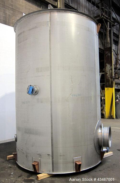 Unused- Apache Stainless Equipment Tank, 4500 Gallon, 304L Stainless Steel, Vertical. 96" Diameter x 144" straight side. Flat welded top, flat bottom. Internal rated atmospheric at 120 degrees F. Fix...