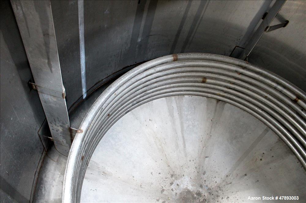 Used Apache Stainless Storage Tank, 3000 Gallon, 304 Stainless Steel, Vertical.